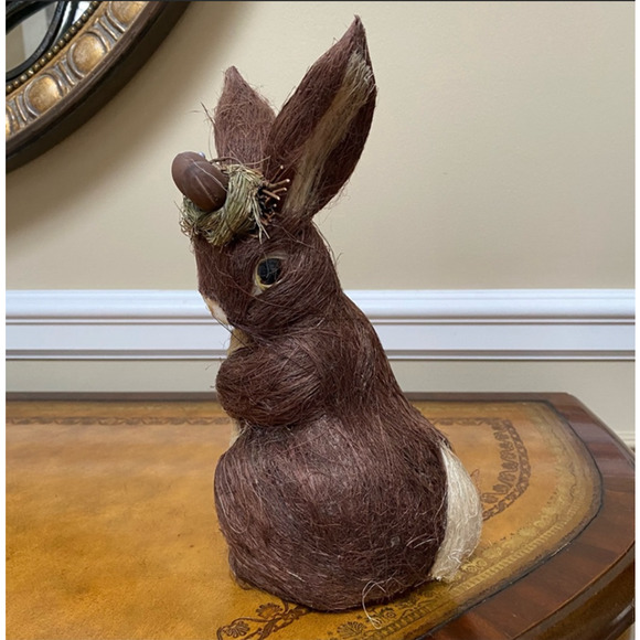 Coconut Hair Brown Easter Bunny Rabbit 11" - Picture 6 of 6